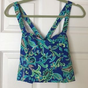 Aeropostale blue floral crop top