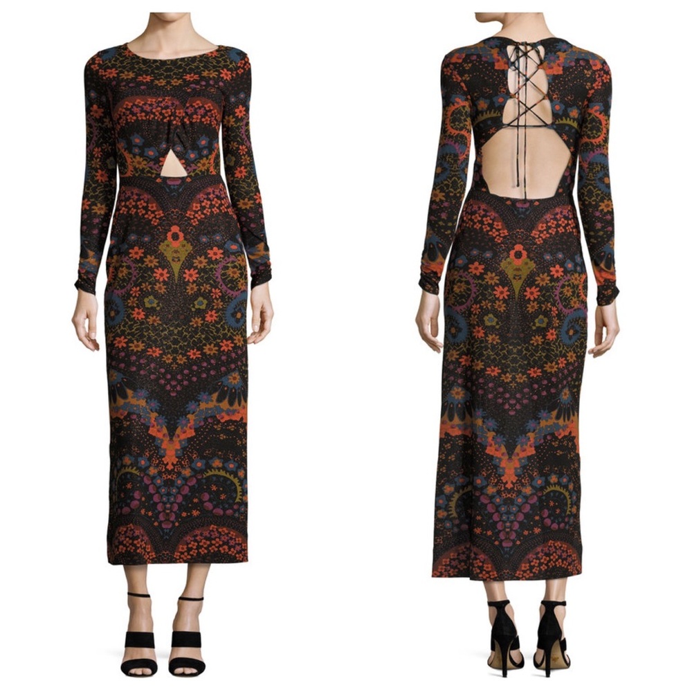 FREE PEOPLE- NWT- Far Out Print Maxi Dress