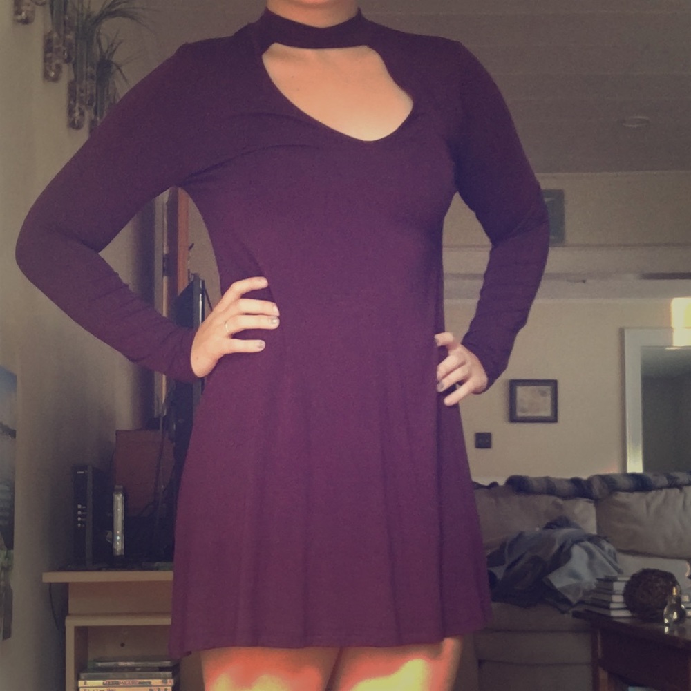Express Cut-Out Trapeze Choker Dress