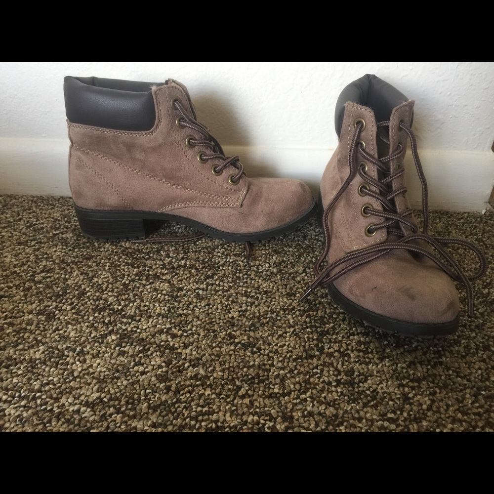 Suede combat boots