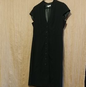 Sandra Darren Black Button Down Dress