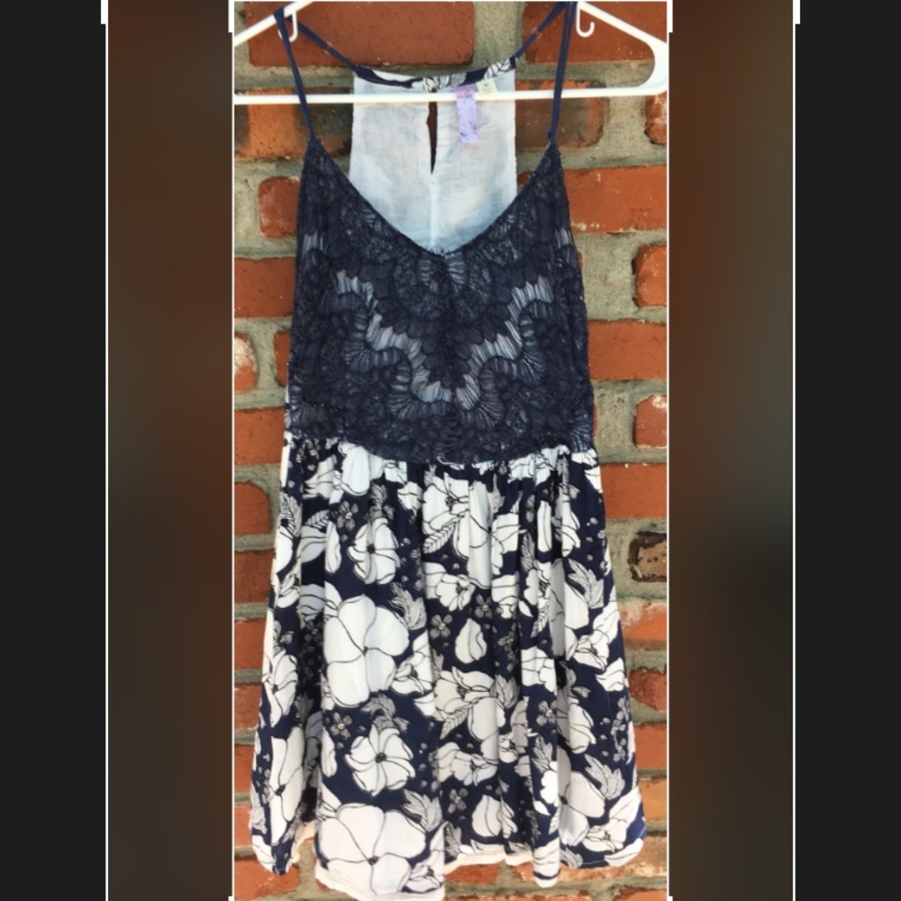 Navy floral dress
