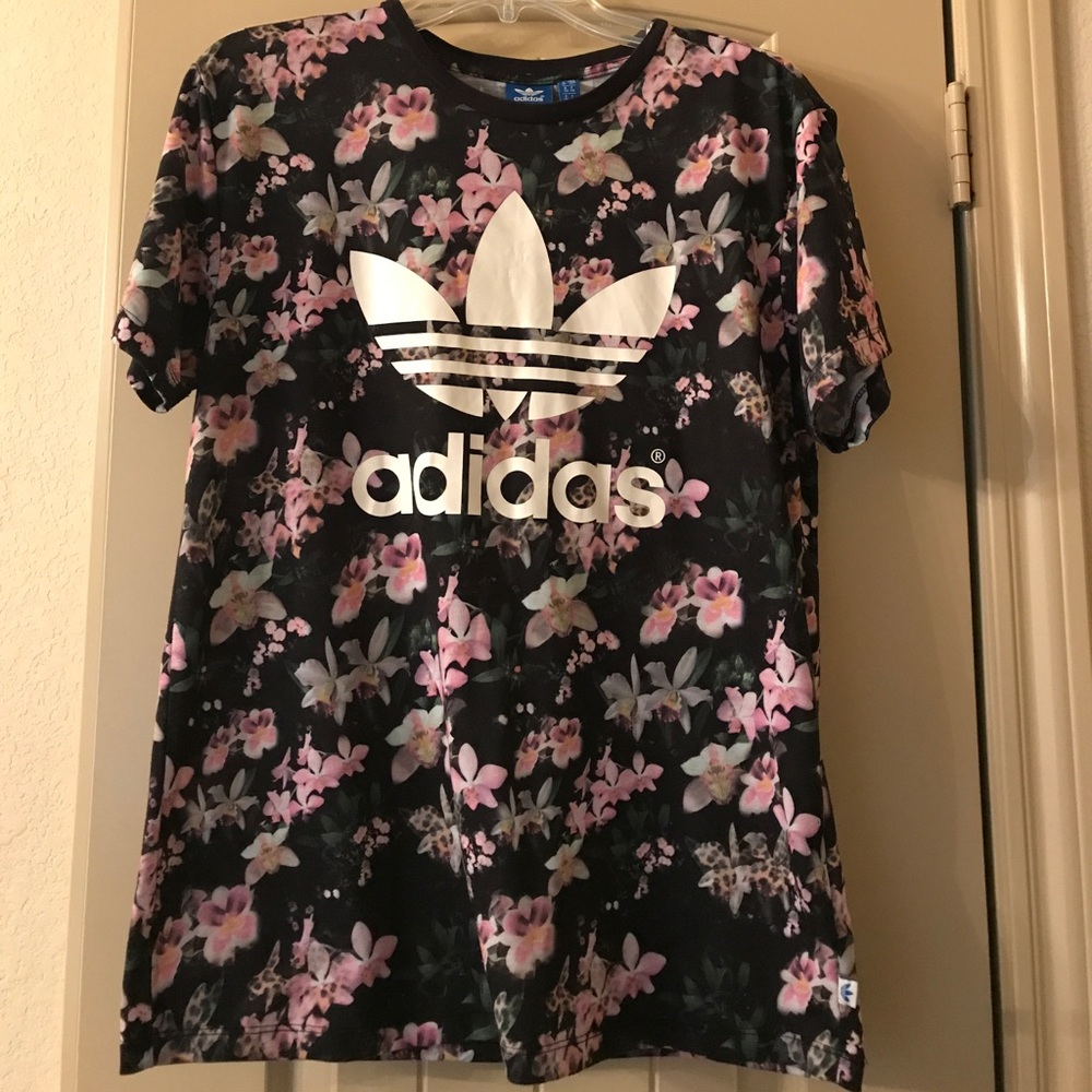 Floral Adidas Boyfriend shirt