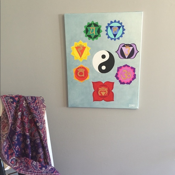 💛Chakras 💛Hand Painting Art Acrilyc Canvas - Picture 1 of 2