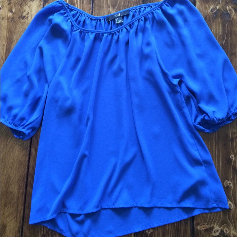 Forever 21 Flowy Blue Blouse