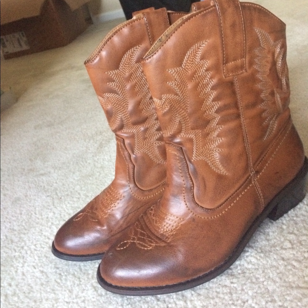 Brown cowboy boots