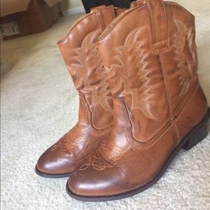 Brown cowboy boots