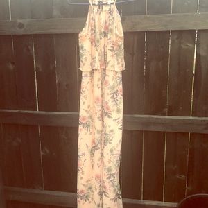 Miss Selfridge maxi dress boho blush pink