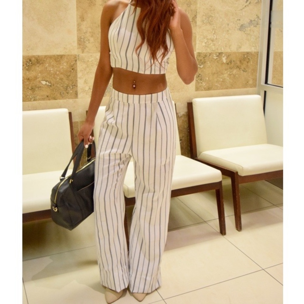 Windsor White Striped Two Piece Set
