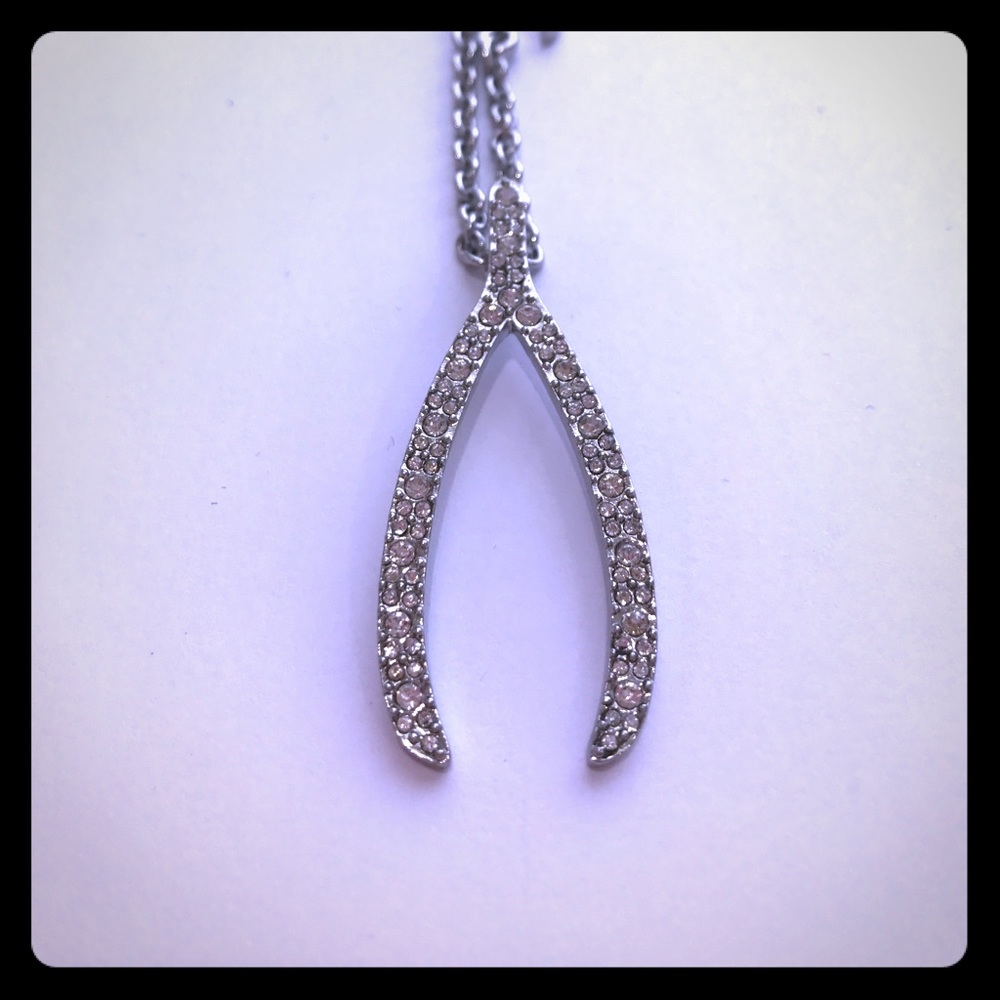 Rhinestone Wishbone Necklace