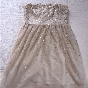 Forever21 champagne &gold sparkle cocktail dress