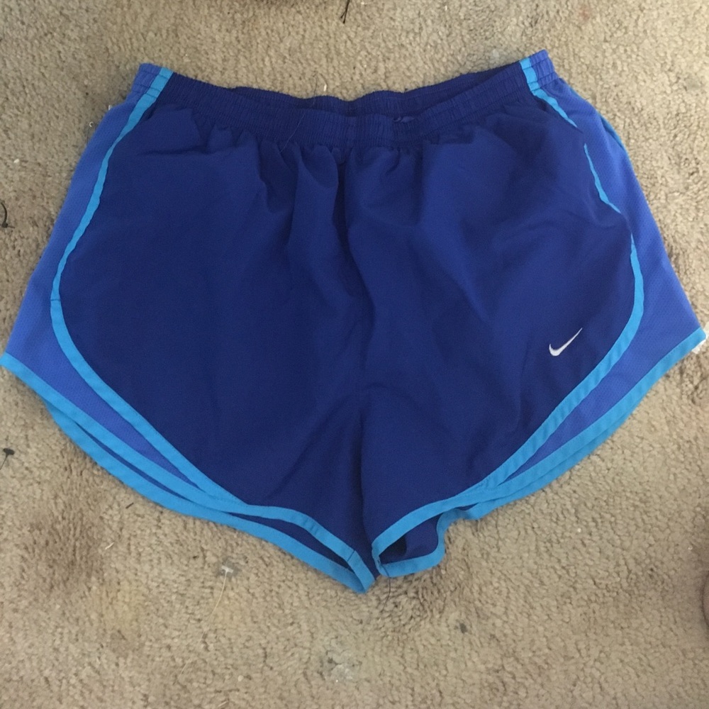 Blue nike running shorts