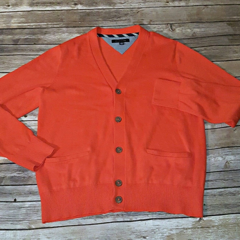 Men's Tommy Hilfiger Red Jacket Cotton Size LARGE
