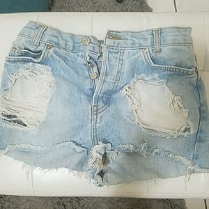 Brandy Melville distressed denim shorts
