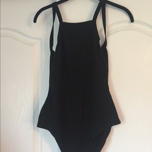 Black bodysuit with open back