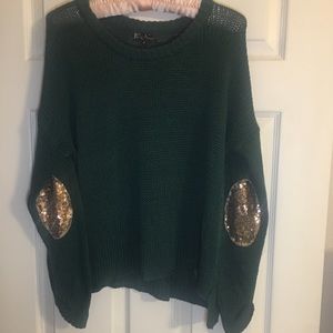 High-low forrest green sweater