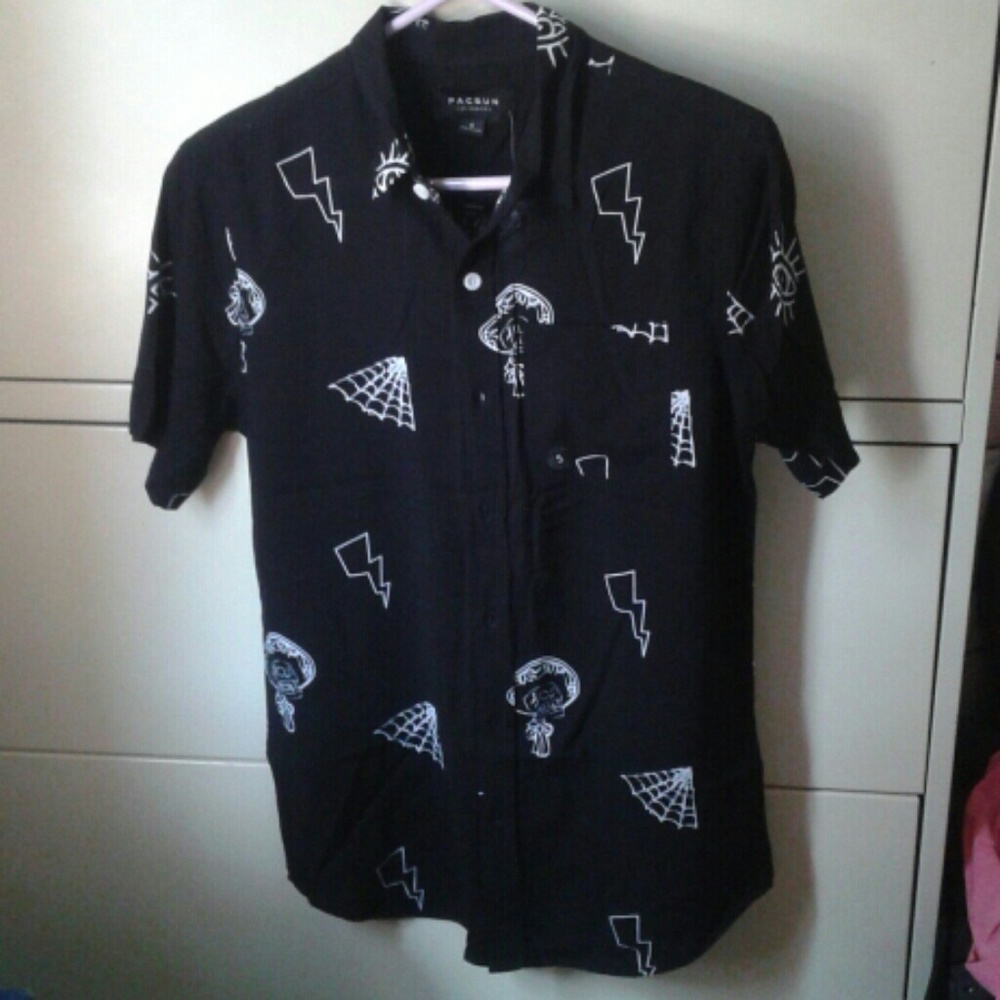 New Pacsun Black Lightweight Summer Shirt Sz S