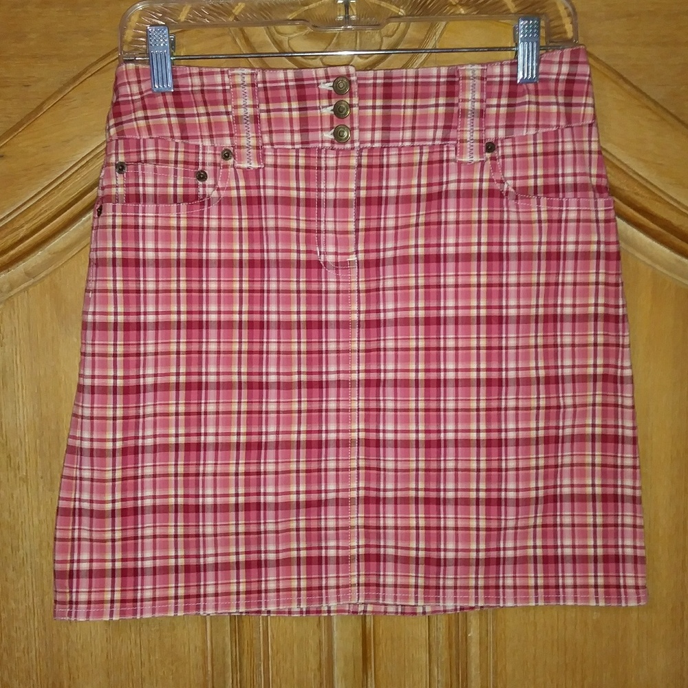 Ann Taylor LOFT Stretch Plaid Mini Skirt