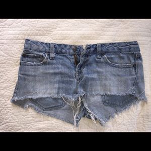 aeropostale low rise jean shorts distressed