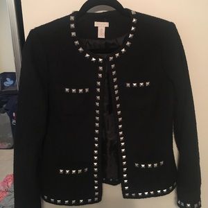 Chicos black blazer with studs size 0 zero