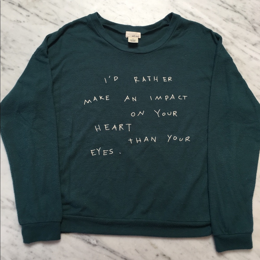 "Make an impact" thin dark green sweatshirt