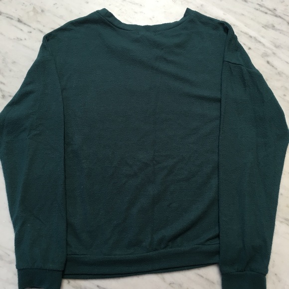 "Make an impact" thin dark green sweatshirt - Picture 2 of 2