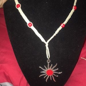 Hemp necklace with sun pendent