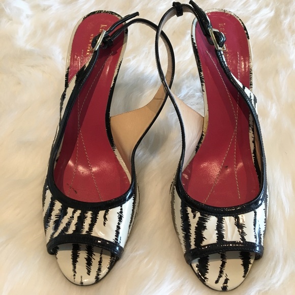 kate spade Shoes - Kate Spade Zebra peep toe slingback heels