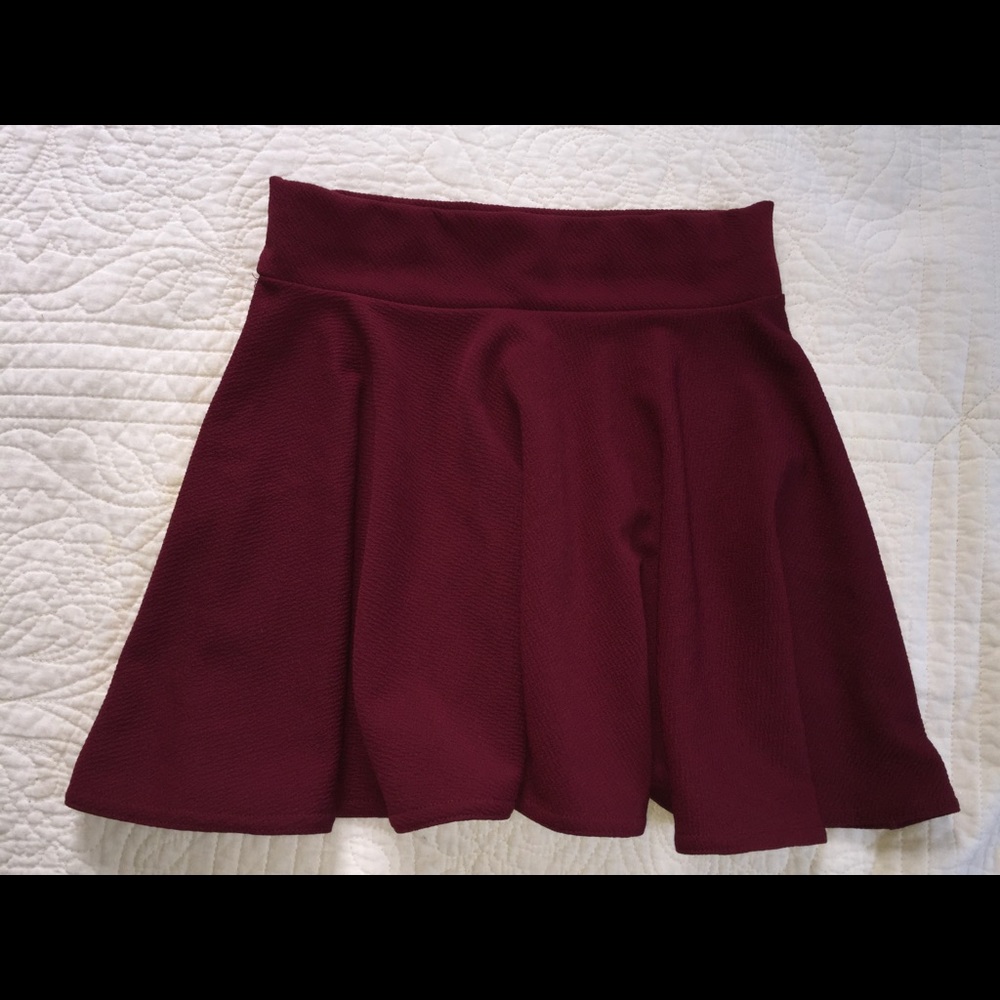 maroon skater skirt