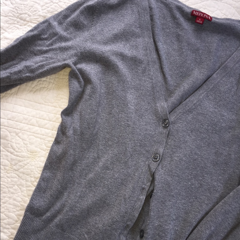 merona large grey cardigan