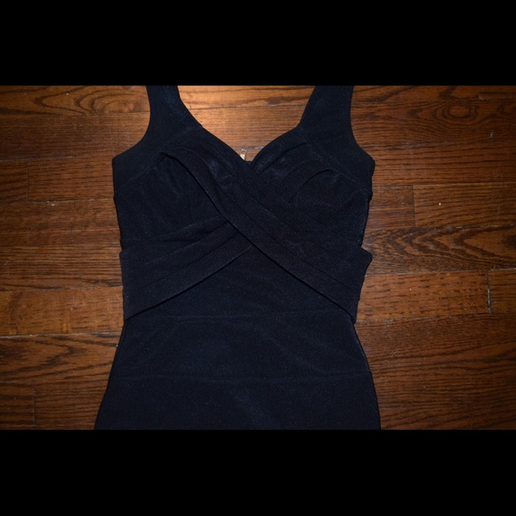 Tight black formal dress, bodycon, short dress - Picture 3 of 5