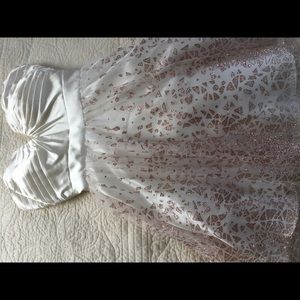 white with champagne sparkles short dress