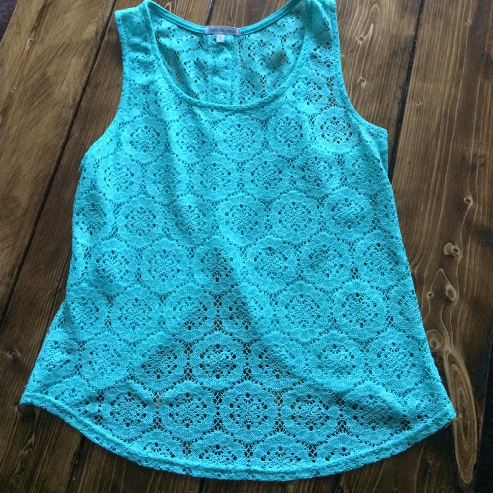 Charlotte Russe Turquoise Lace Top