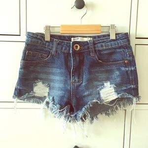 Cotton on denim high rise cutoffs short shorts