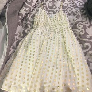 White and gold spaghetti strap dress