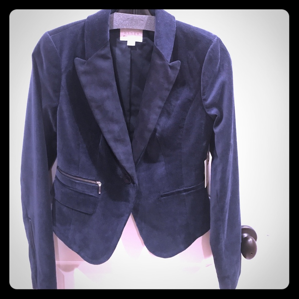 Hinge stretch velvet blazer