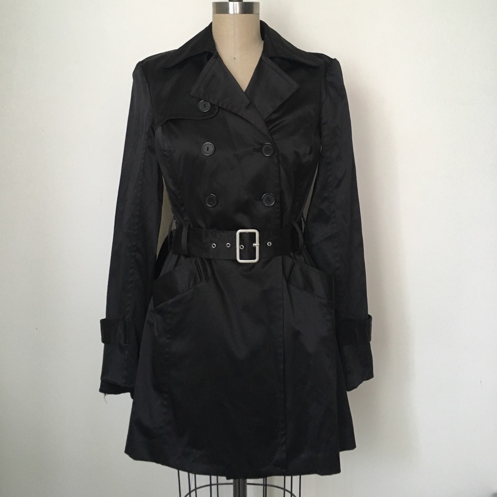 Black Satin Trench