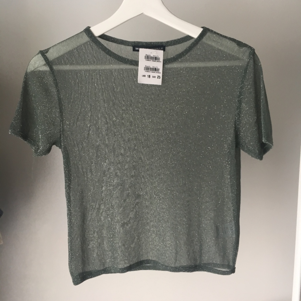 NWT Green Porter Glitter Top