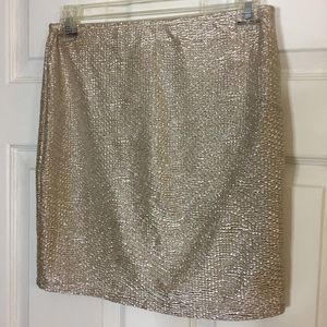 Gold metallic mini skirt