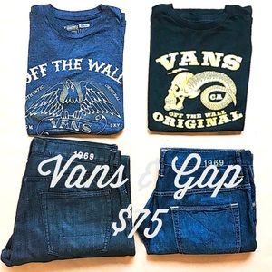 2 NWOT Vans tshirts 2 Gap 1969 Jeans