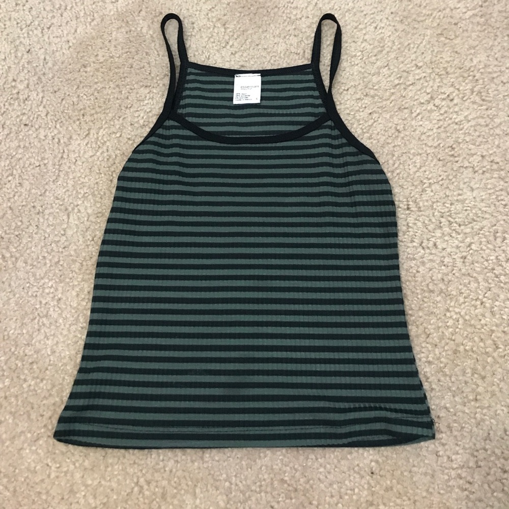Green & Black Ribbed Tank