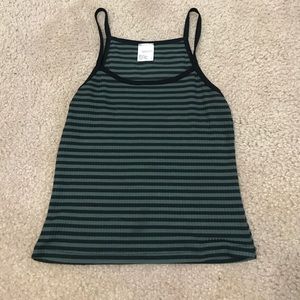 Green & Black Ribbed Tank