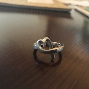 Tiffany and co loving heart sterling silver ring