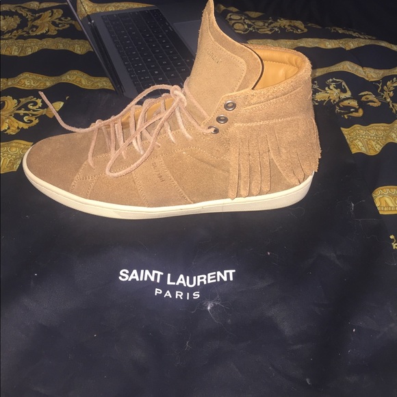 YSL, Court Classic High top fringe Sneakers. - Picture 2 of 7