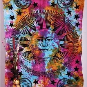 WALL ART: Psychedelic Celestial Sun-Moon Tapestry