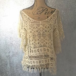 Cream knitted oversized top