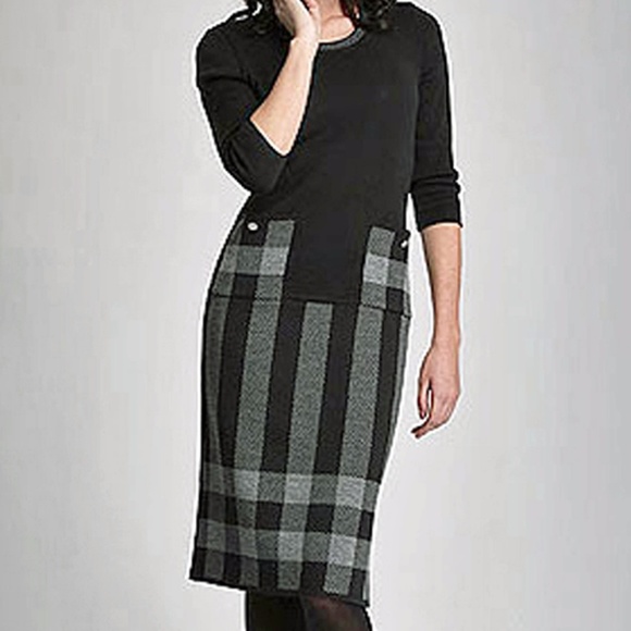 OFFICE POCKET WOOL DRESS MADE IN EUROPE 12 14 - Picture 2 of 2
