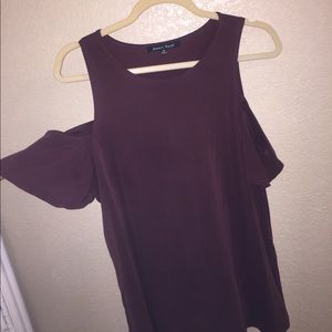 Maroon off the shoulder top