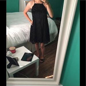 NWT GORGEOUS Francesca's Black Velvet Dress