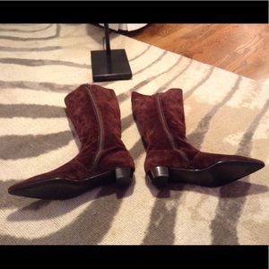 Burgundy suede J Crew boots